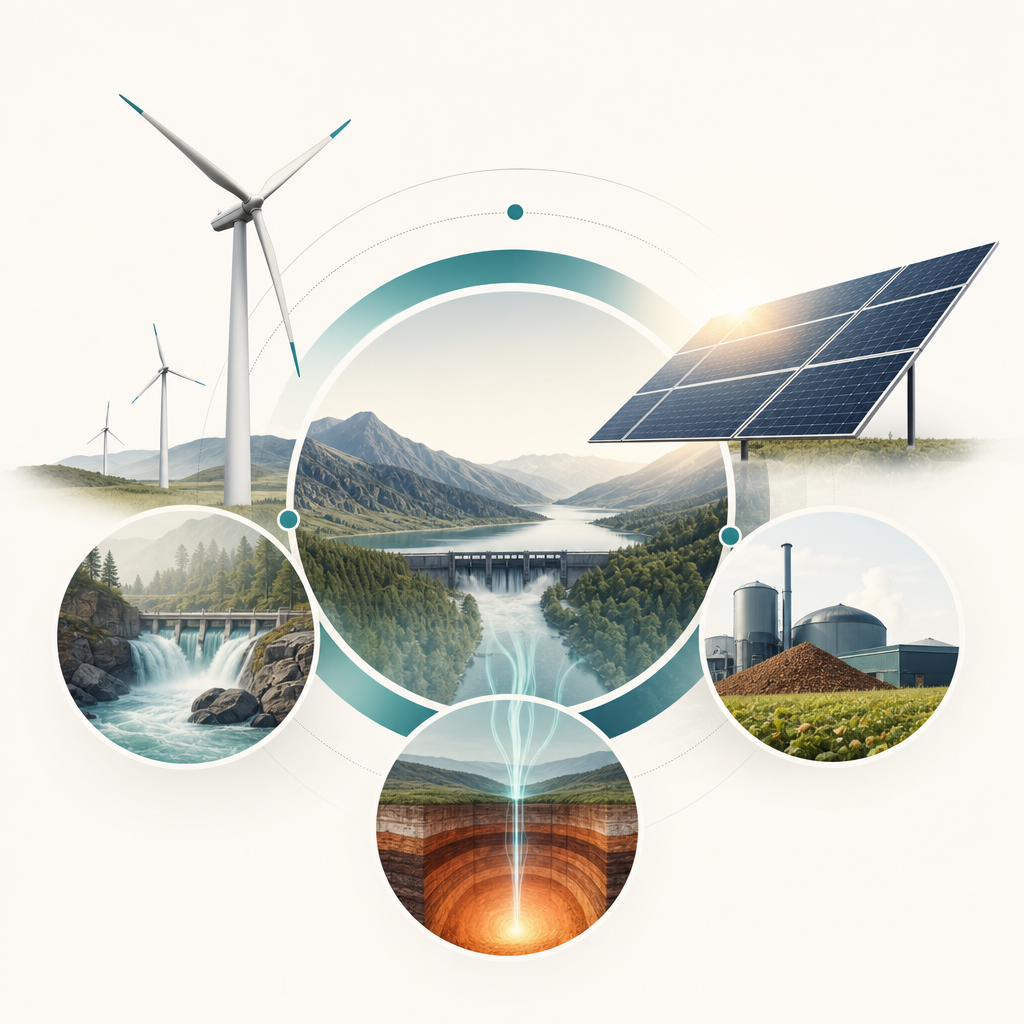 Welche erneuerbaren Energien gibt es? Die 4 wichtigsten Arten (plus Geothermie)
